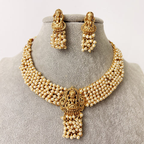 Gold Plated Pearl Necklace