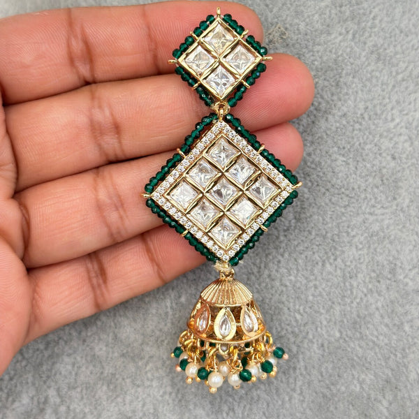 Green Tyaani Kundan Bridal choker with Earrings