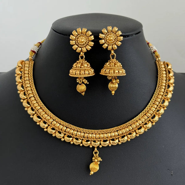 Antique Gold Necklace/South Indian Jewelry/Temple Jewelry