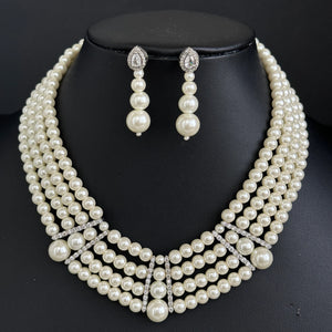 White Pearl CZ choker set