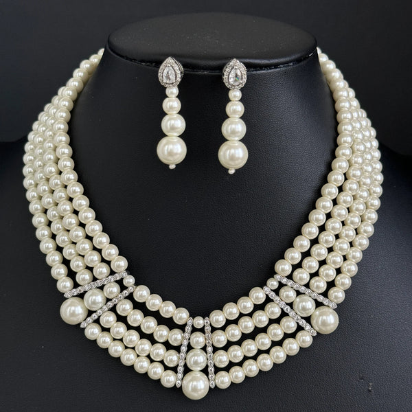 White Pearl CZ choker set