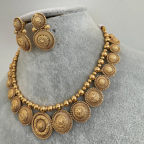 Antique Gold Necklace South Indian Guttapusalu Jewelry