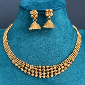 Antique Gold Necklace with Earrings