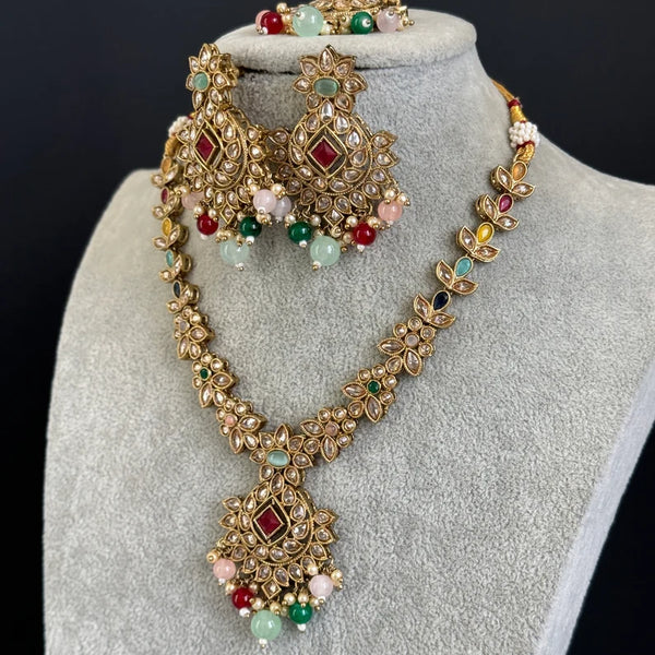 Multicolor Kundan Antique Finish necklace