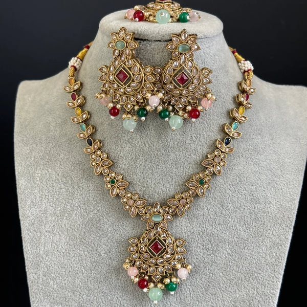 Multicolor Kundan Antique Finish necklace