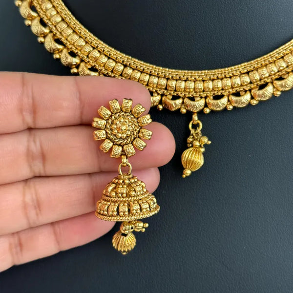 Antique Gold Necklace/South Indian Jewelry/Temple Jewelry