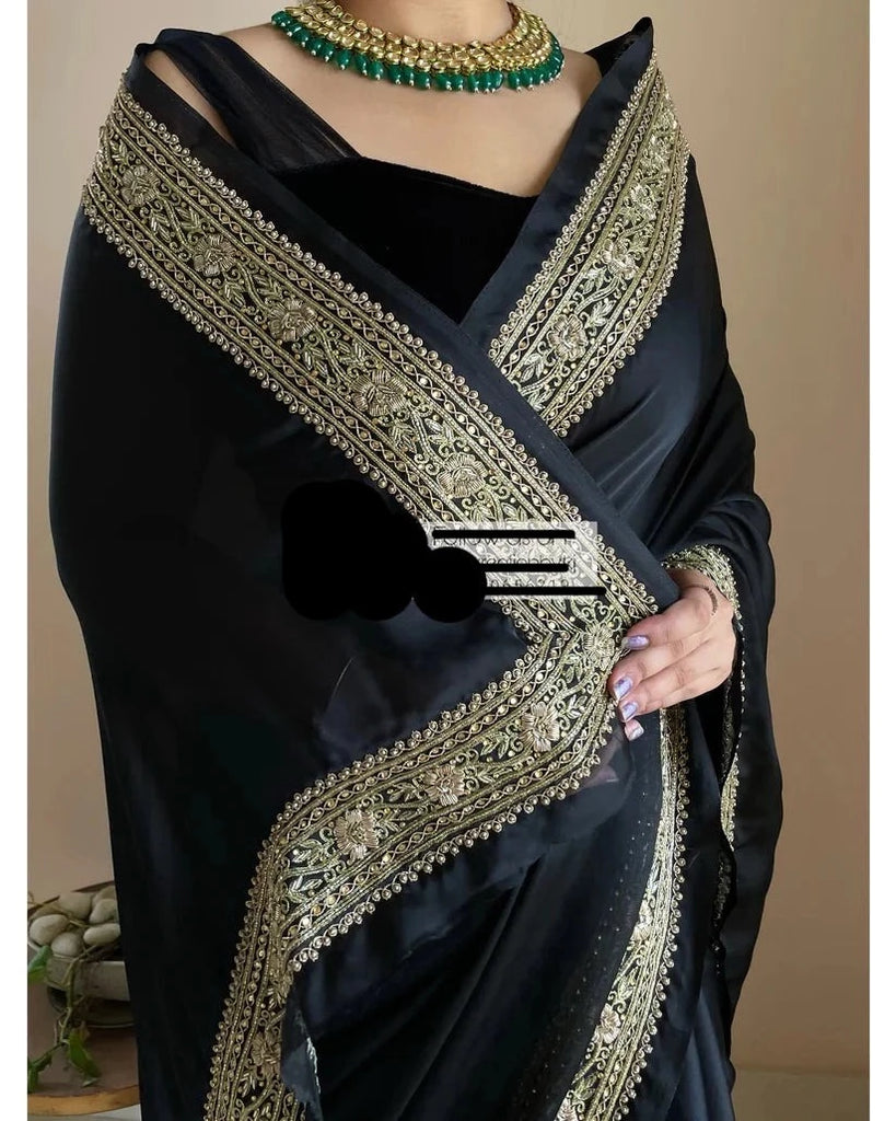 Buy Black Sarees for Women by LEELI PEERI DESIGNER Online | Ajio.com