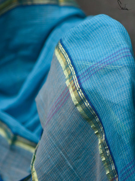 Light Blue Cotton Saree