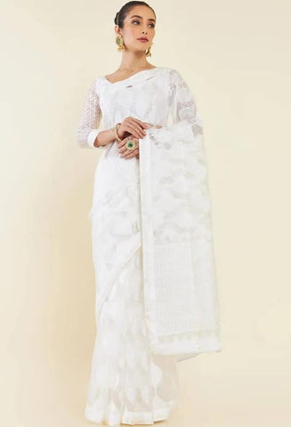 Brasso White Saree