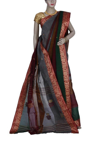 Multi Color Traditional Handloom Cotton Saree