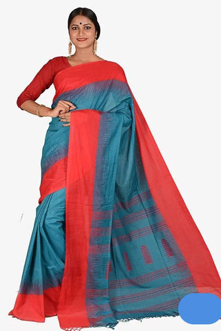 Sea Green Handloom Khadi Cotton Saree