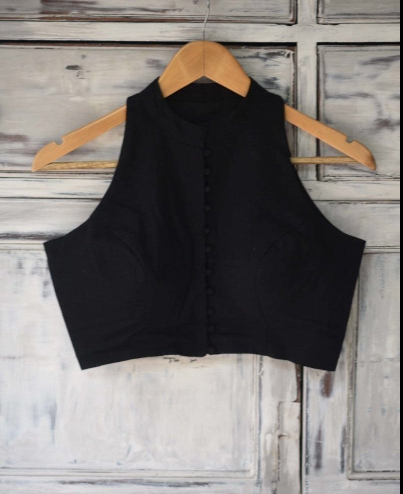 COTTON BLACK READYMADE BLOUSE