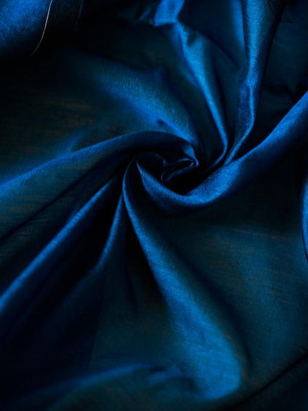 Green & Blue Cotton Silk Saree