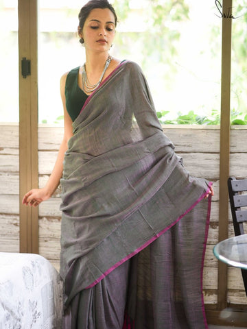 Purple, Green & Pink Mul Modal Saree