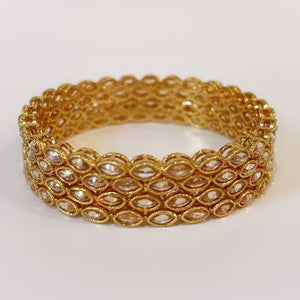 Gold Kundan Polki Punjabi Bangles