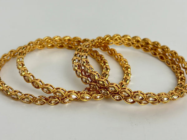 Gold Kundan Polki Punjabi Bangles