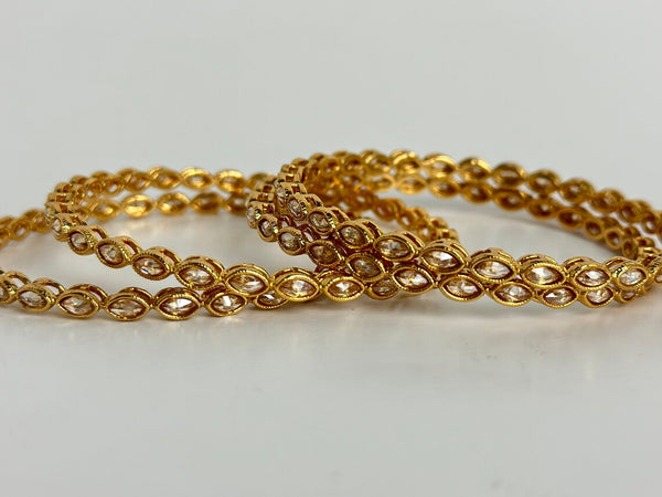 Gold Kundan Polki Punjabi Bangles