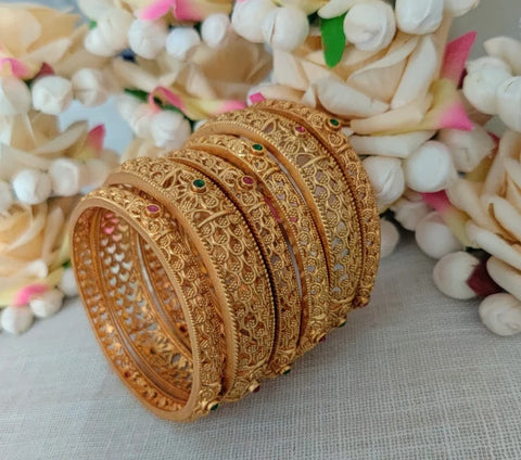 Gold Kada Bangles Set