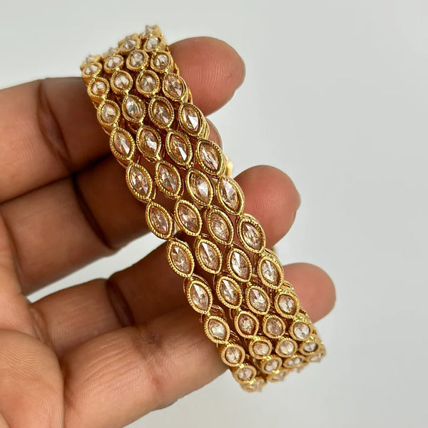 Gold Kundan Polki Punjabi Bangles