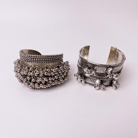 Oxidized German Silver Banjara Cuff Bracelet