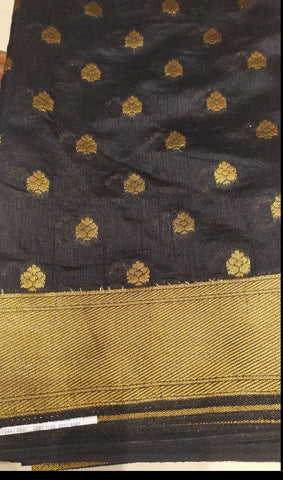 Black and Gold Handloom Silk Saree